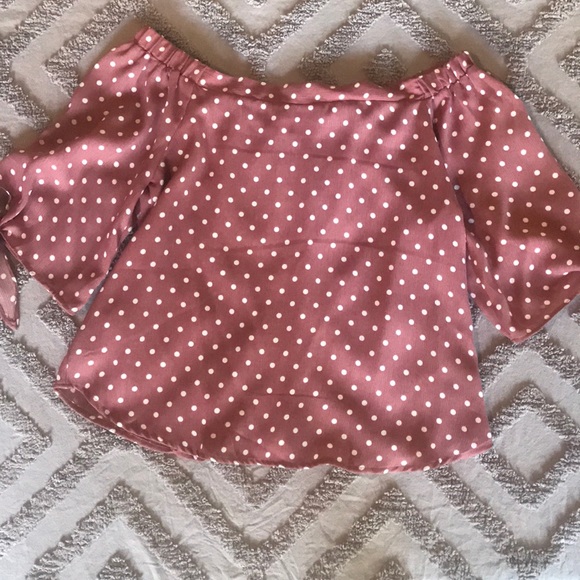 Active USA Tops - NWOT Off the Shoulder Polka Dot Blouse